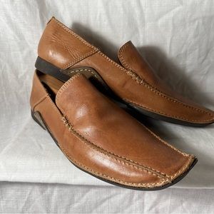 Pre-loved Giorgio Burtini Slip On Leather Camel Loafers Sz 10  671130-D9547.